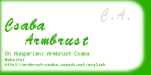 csaba armbrust business card